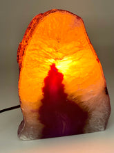 Load image into Gallery viewer, purple agate lamp lit