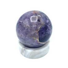 Load image into Gallery viewer, Amethyst Sphere on onyx stand 
