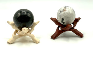wooden tripod sphere stands with spheres