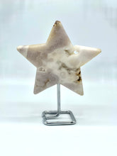 Load image into Gallery viewer, pink amethyst star on metal stand