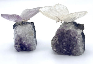 Quartz and Amethyst Butterflysnon crystal cluster 