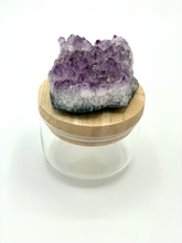 Load image into Gallery viewer, jar with wooden amethyst lid