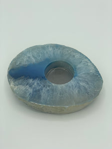Blue agate candle holder 