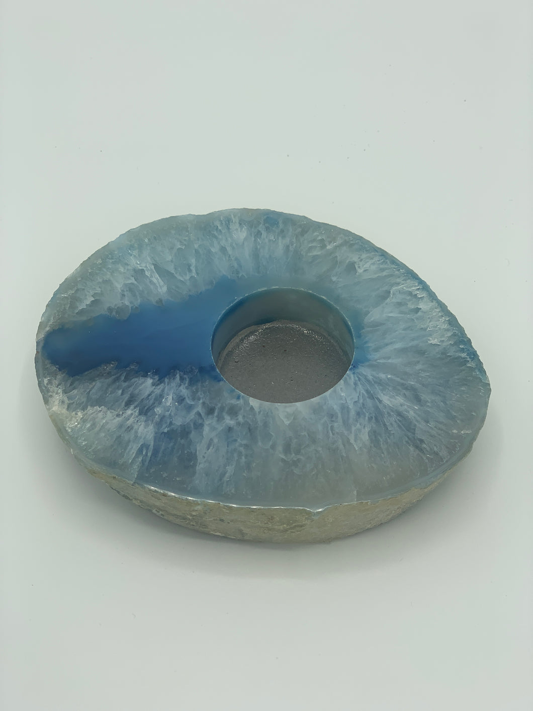 Blue agate candle holder 