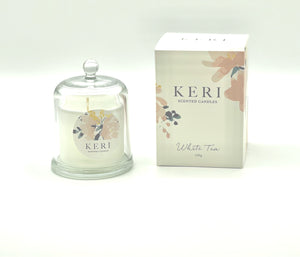 white tea bell jar candle 