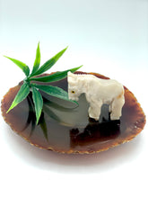 Load image into Gallery viewer, White dolomite horse on agate slice
