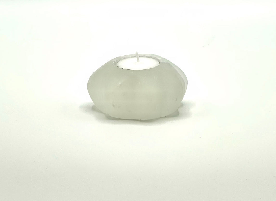 selenite tea light candle holder 