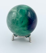 Load image into Gallery viewer, Fluorite Sphere on Metal Stand 
