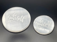 Selenite Etched Charging Plate- Be Yourself