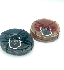 Agate coasters black and brown