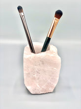 Load image into Gallery viewer, make up brushes in rose quartz holder
