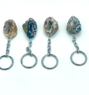 Four Agate Geode Keychain