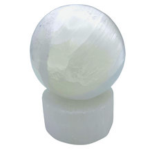 Load image into Gallery viewer, Selenite sphere and stand
