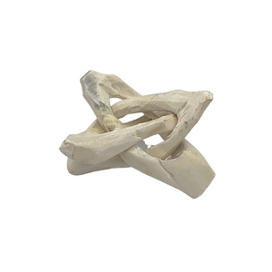 white wooden crystal stand 