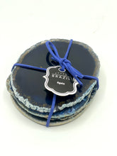 Load image into Gallery viewer, blue agate coasters 
