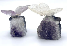 Load image into Gallery viewer, Quartz and Amethyst Butterflysnon crystal cluster 
