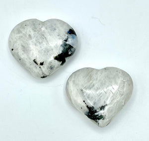 Two Rainbow Moonstone Hearts 